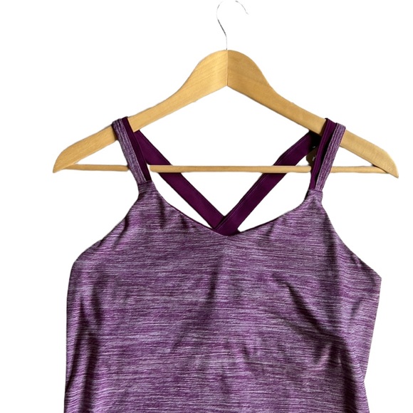 Danskin Strappy Heathered Maroon Workout Tank Top Size Medium - Picture 2 of 9